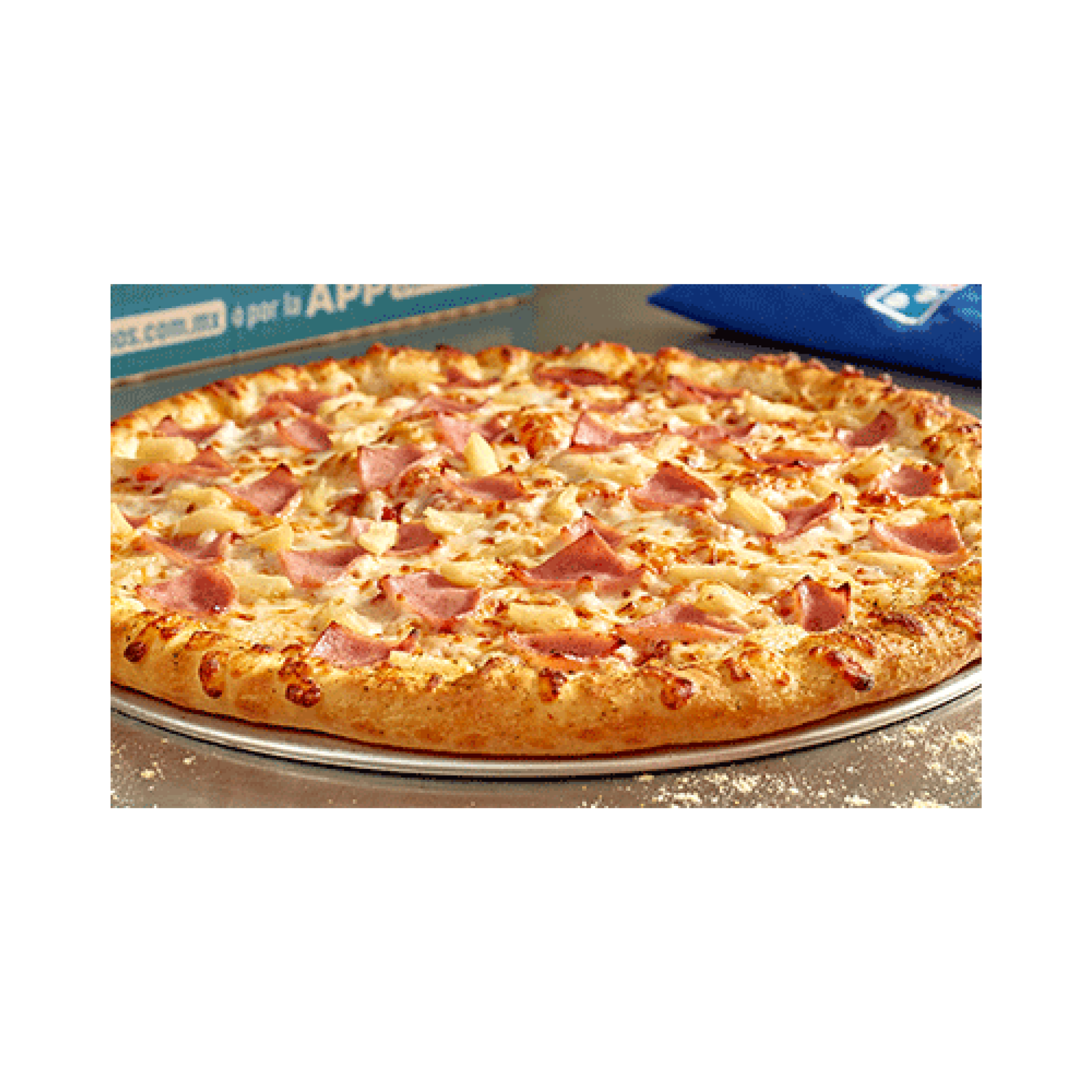 Pizza Hawaiana con orilla rellena de queso Grande