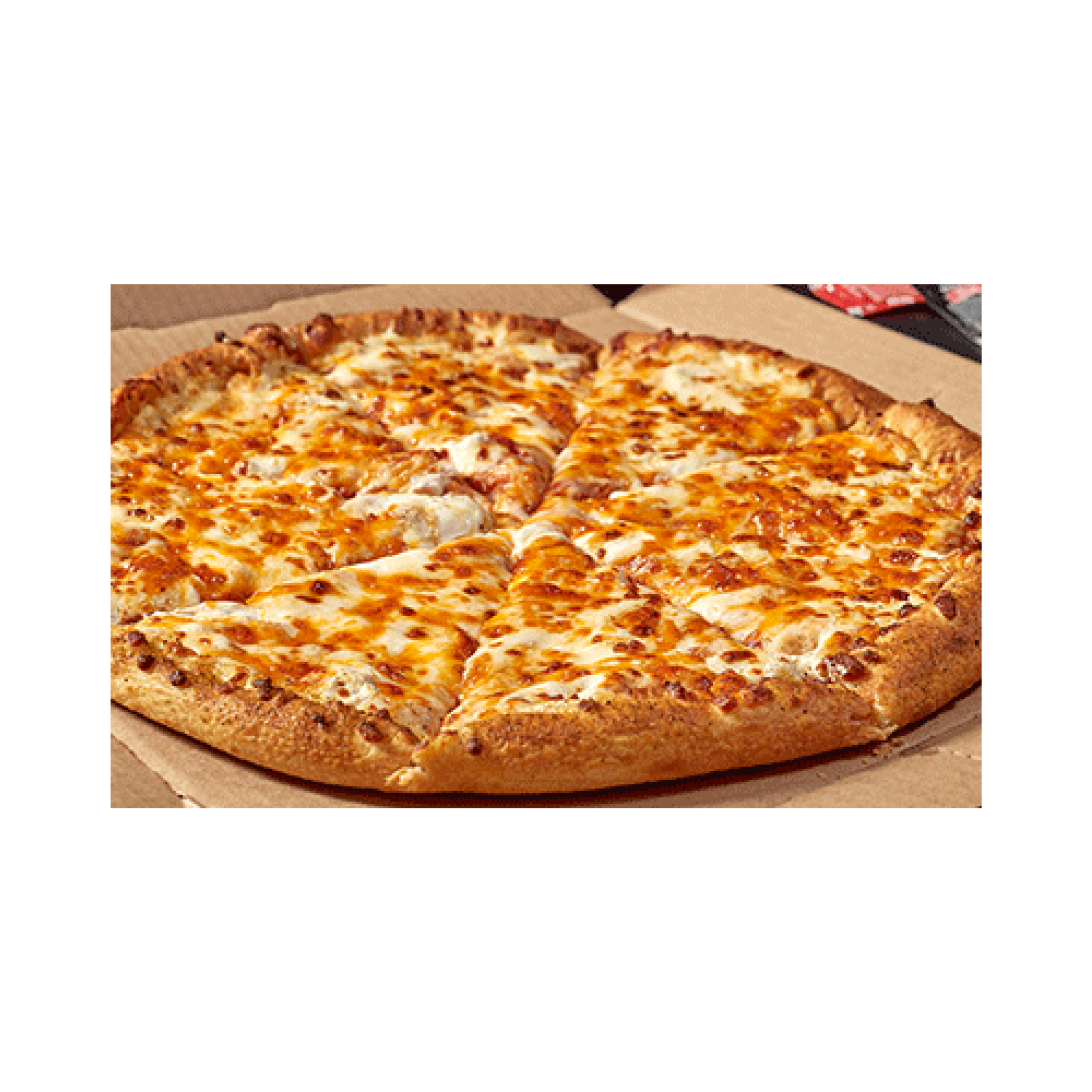 Pizza Cuatro Quesos con orilla rellena de queso Grande